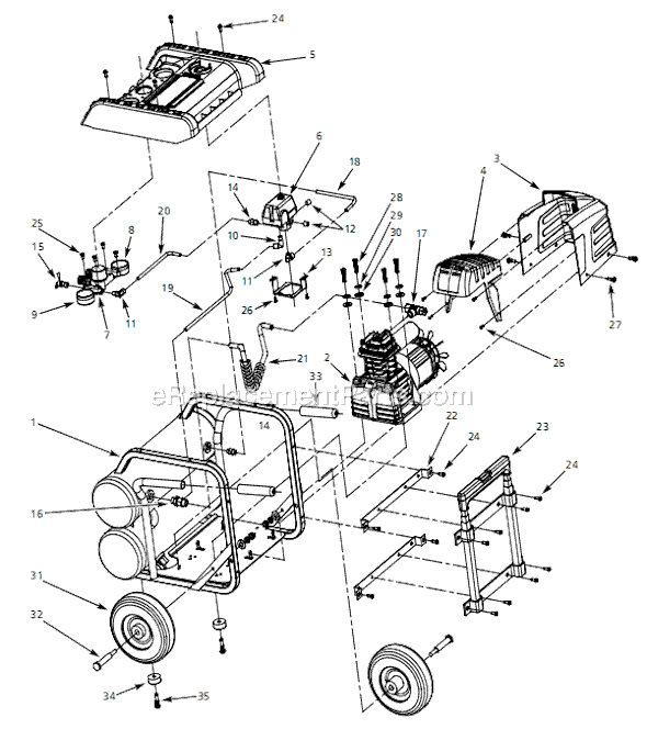 Page A Diagram and Parts List for EX801500 2006 Campbell Hausfeld Compressor
